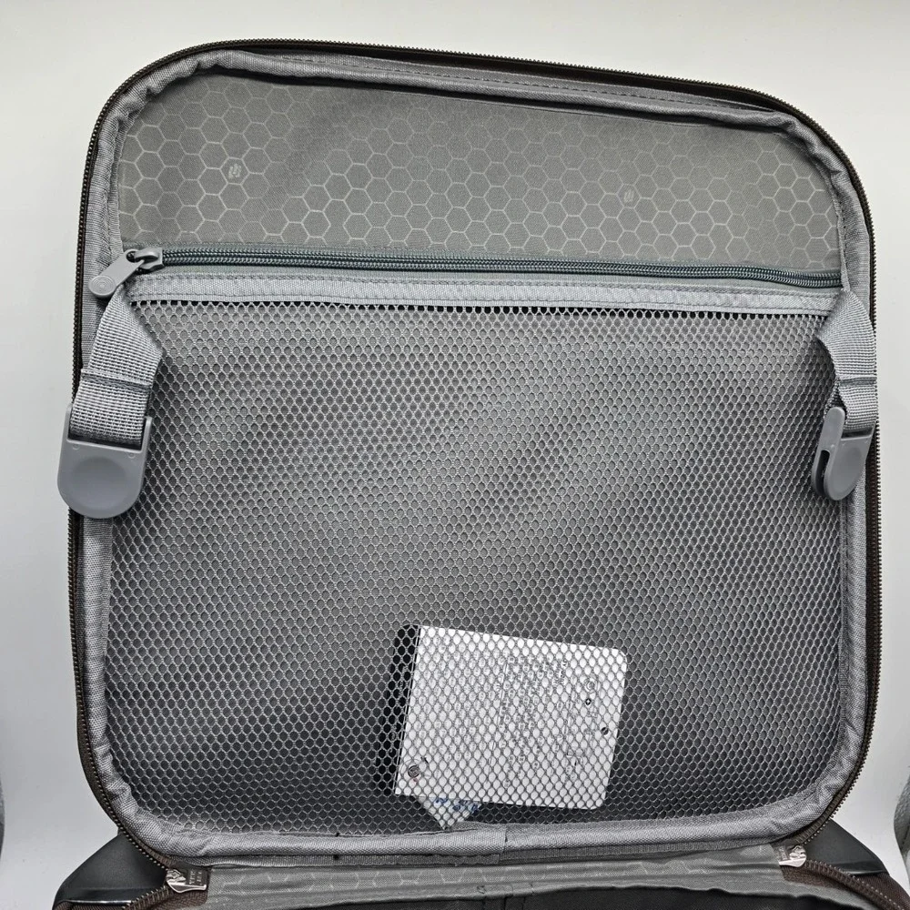 Hanke 16 Inch Underseat Carry On Luggage‎ Spinner Wheels Coffee Softside TSA 30L